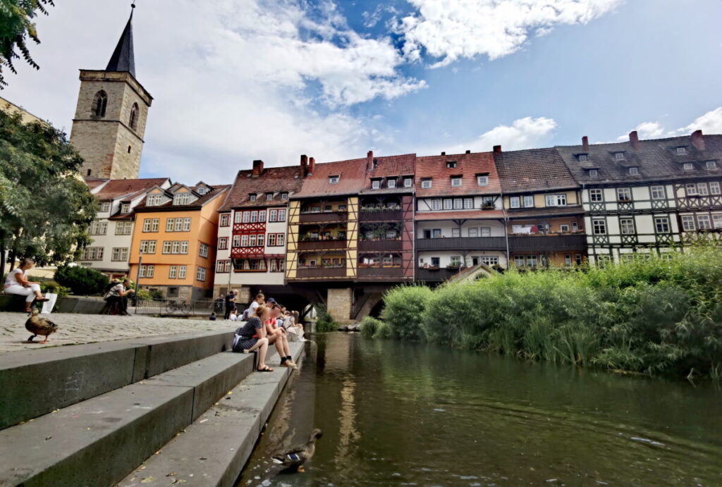 Deutschland Sehenswürdigkeiten und Postkartenmotiv: Die Krämerbrücke Erfurt